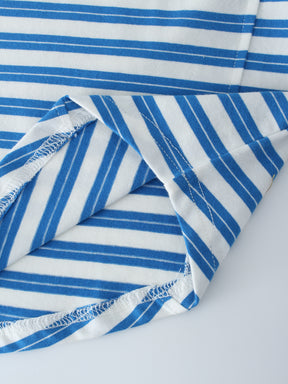 Striped Boxy Tee-Blue/White