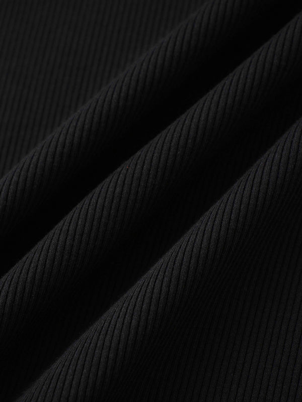Ribbed Layering Dress-Black