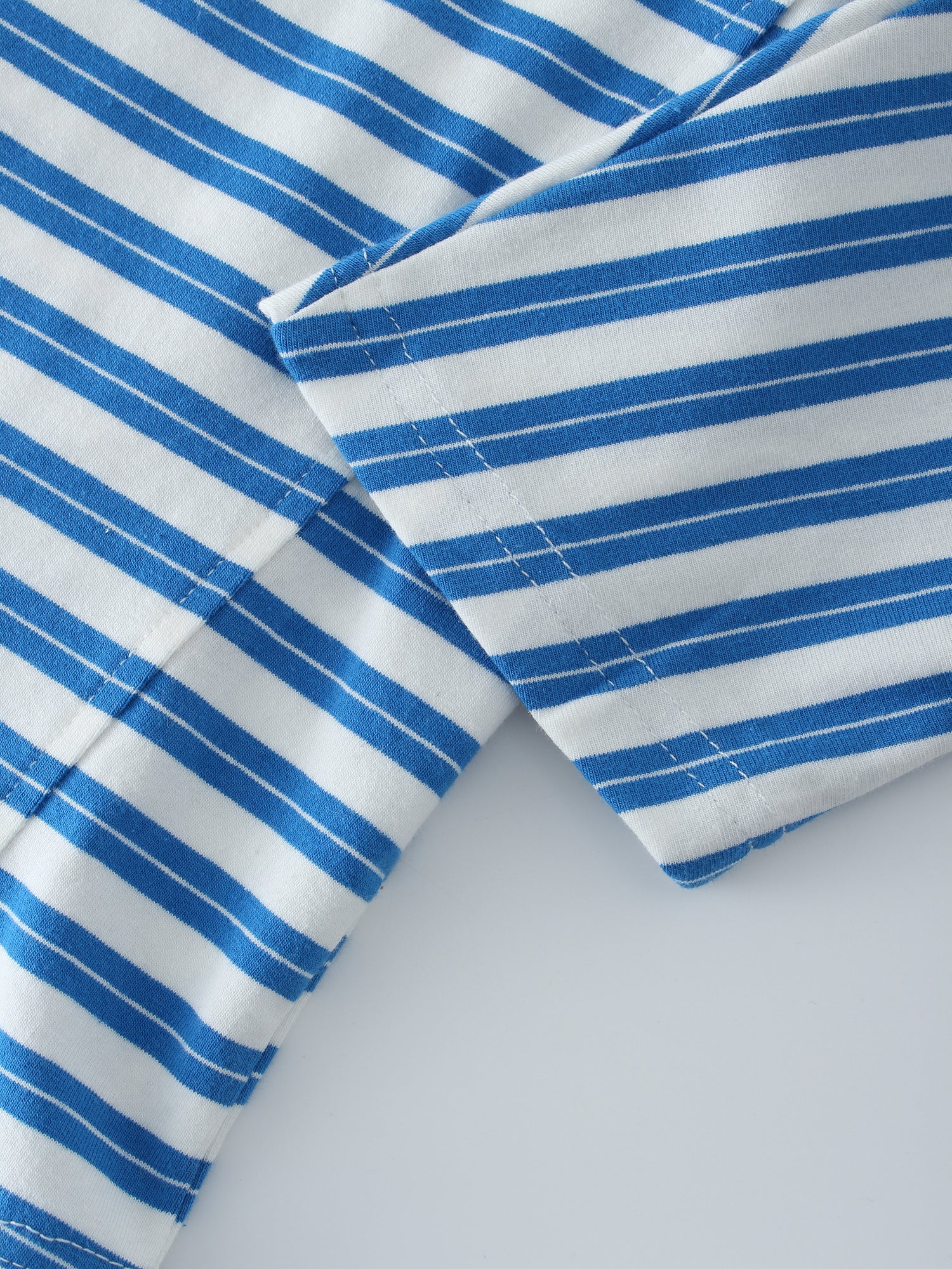 Striped Boxy Tee-Blue/White