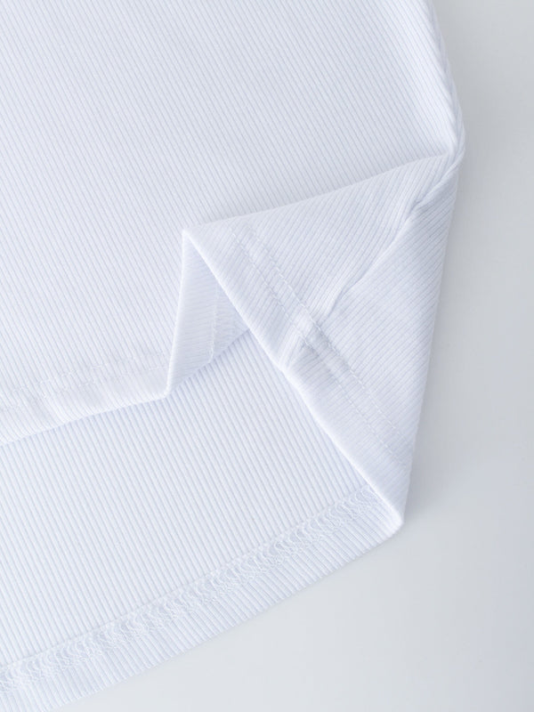 RIB DOLMAN V TEE-WHITE
