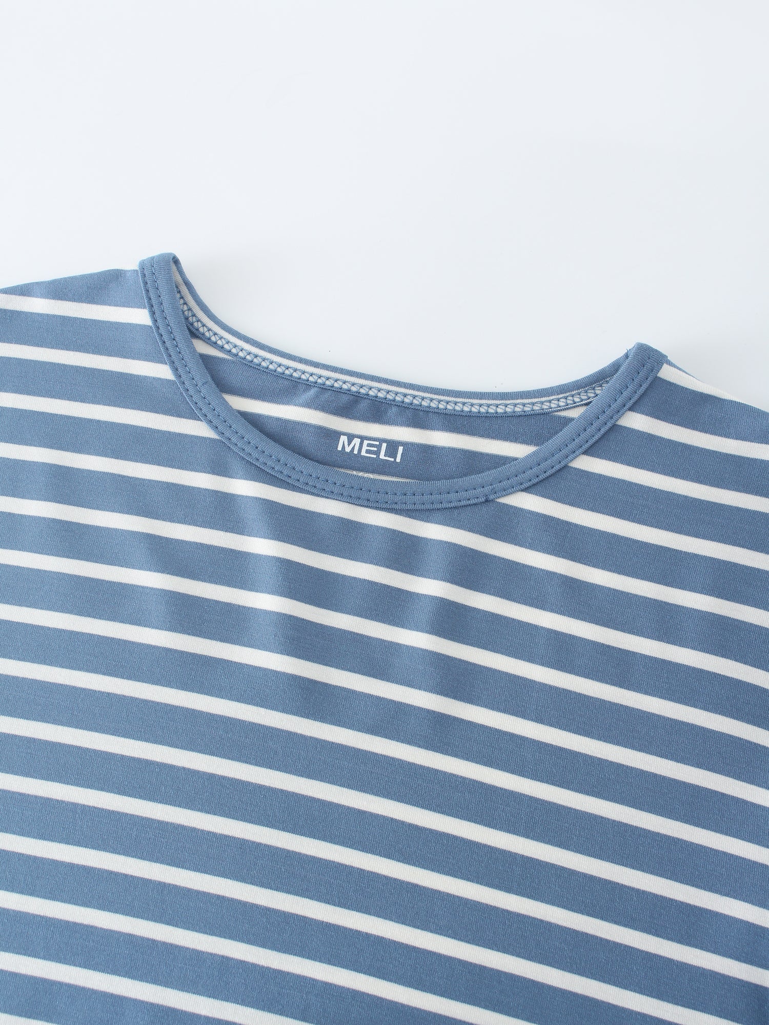 Butter Soft Stripe Crew-Azul/Blanco