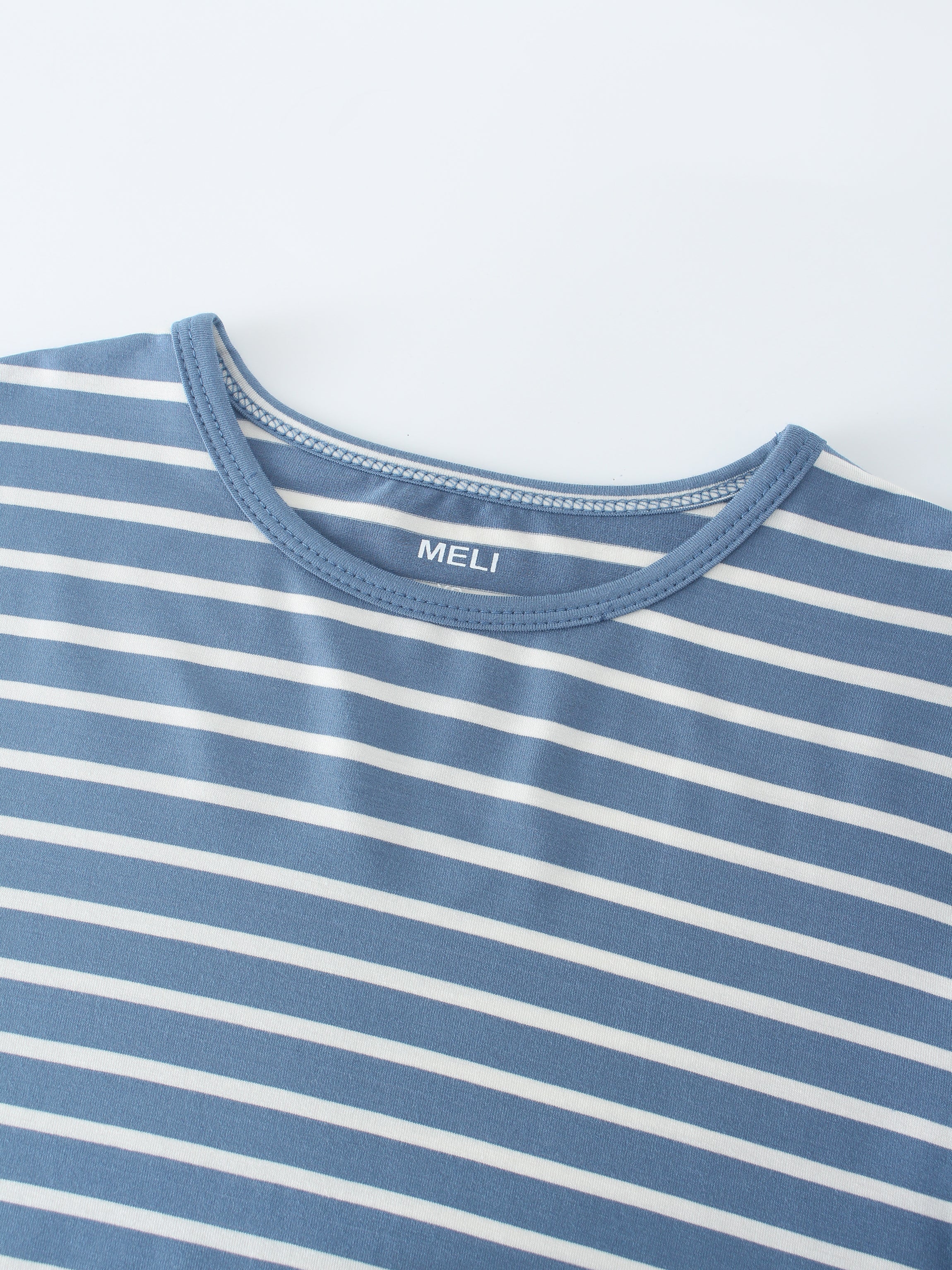 Butter Soft Stripe Crew-Azul/Blanco