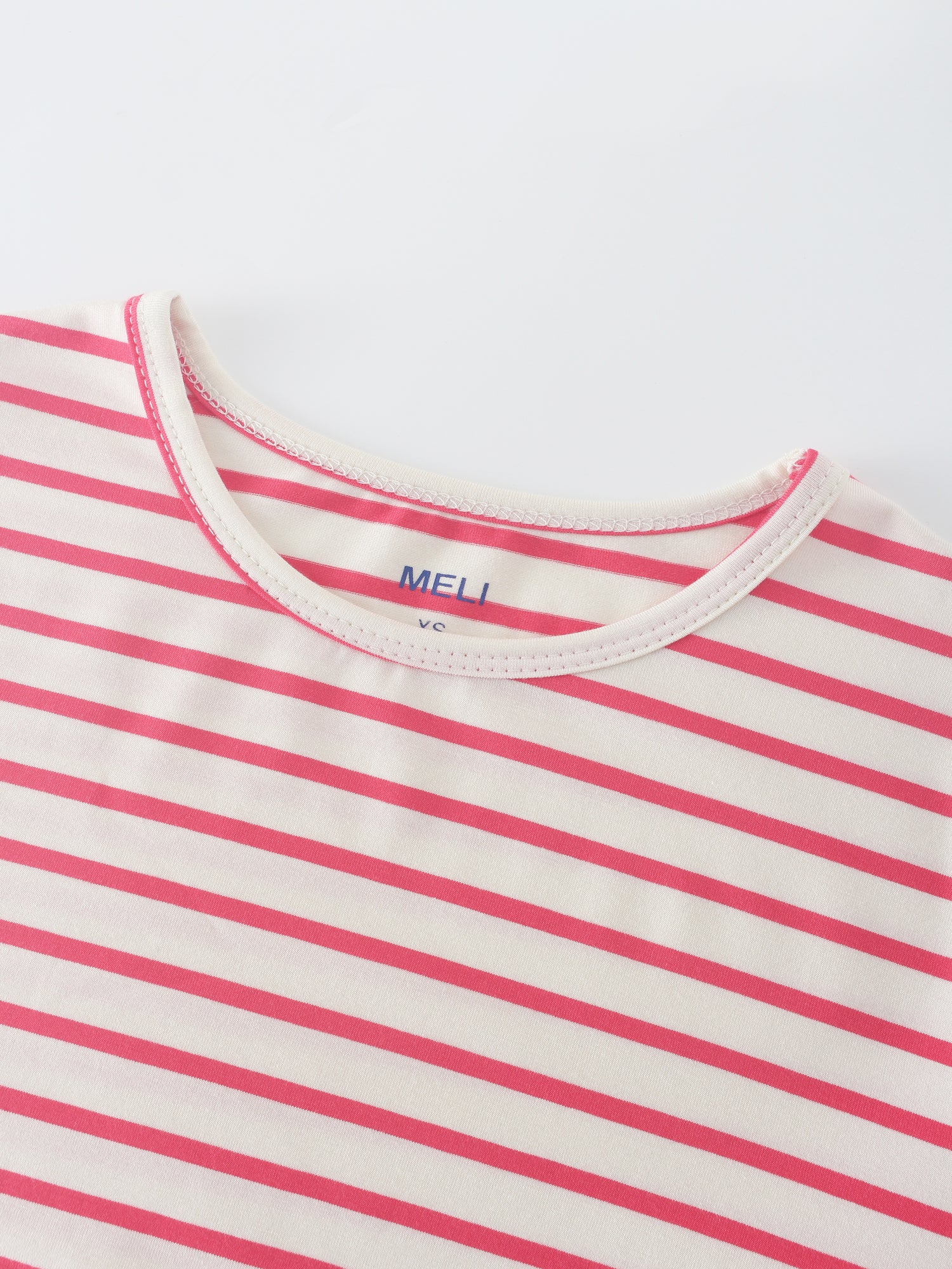 Butter Soft Stripe Crew-Rosa intenso/Blanco