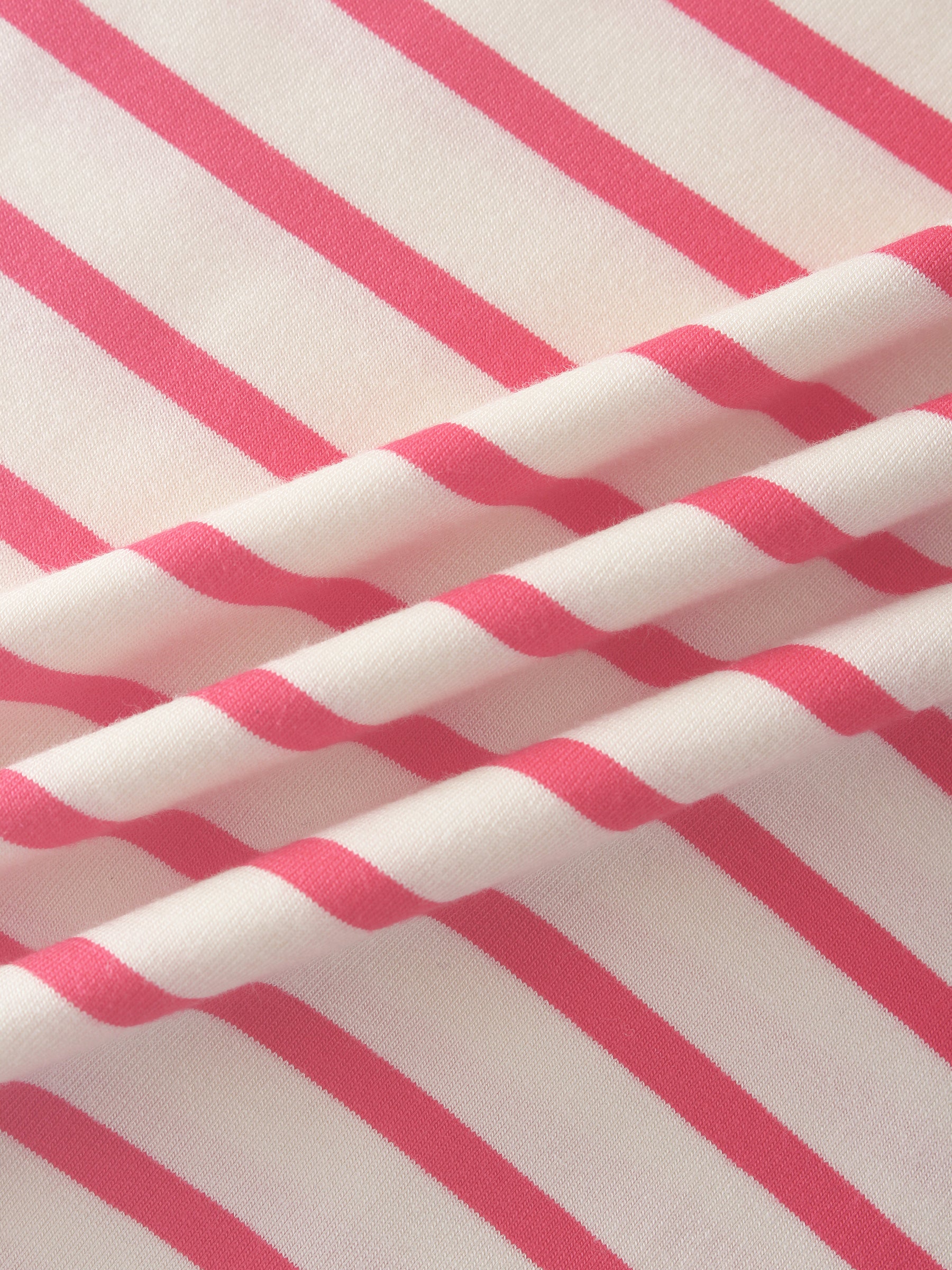 Butter Soft Stripe Crew-Rosa intenso/Blanco