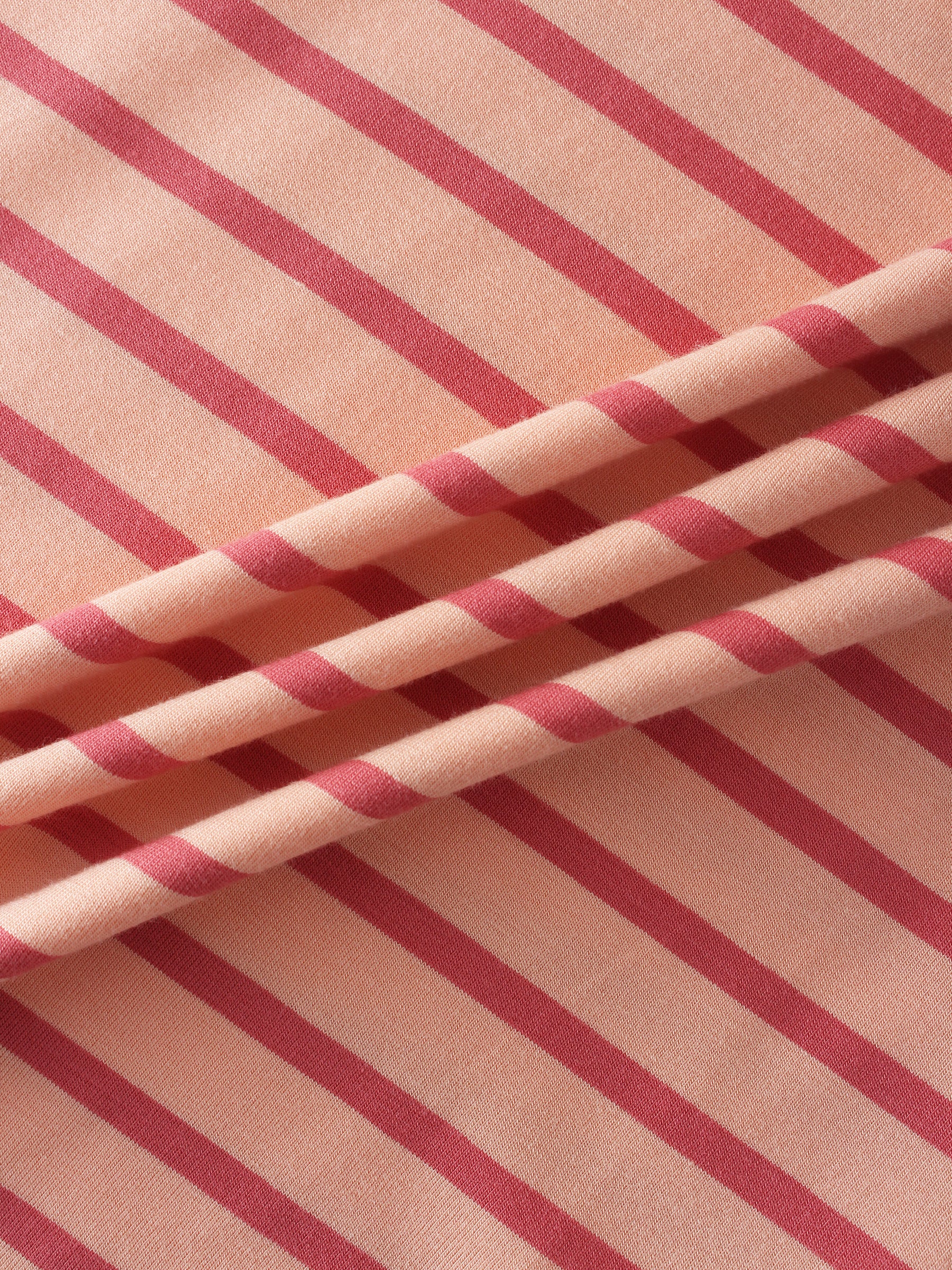 Butter Soft Striped Crew-Peach/Raspberry