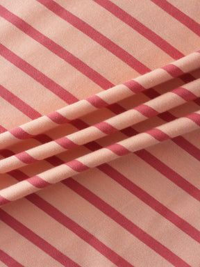 Butter Soft Striped Crew-Peach/Raspberry