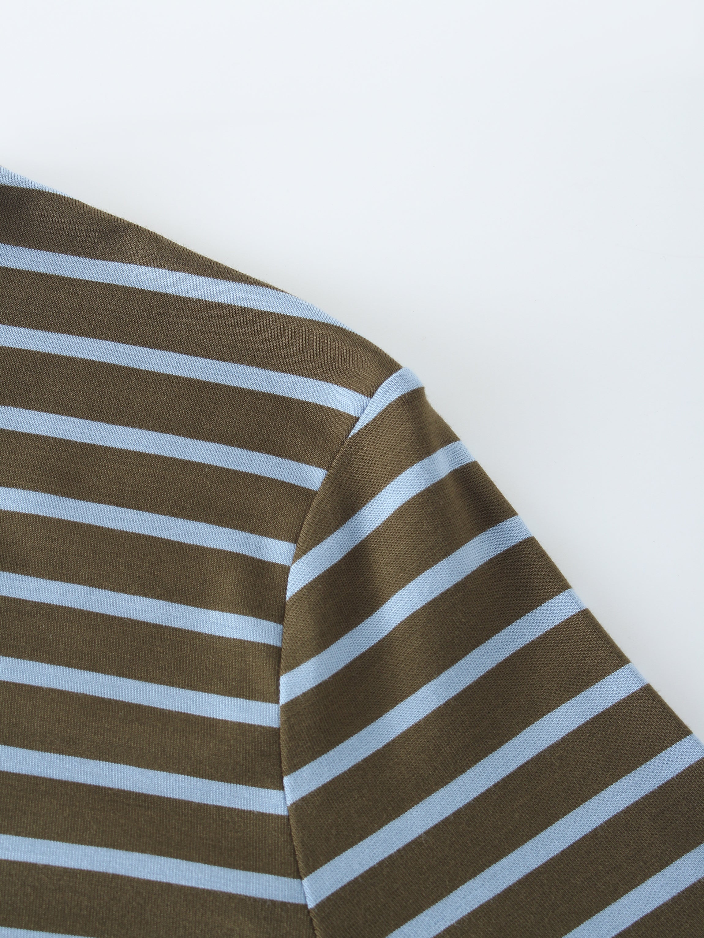 Butter Soft Stripe Crew-Oliva/Azul claro