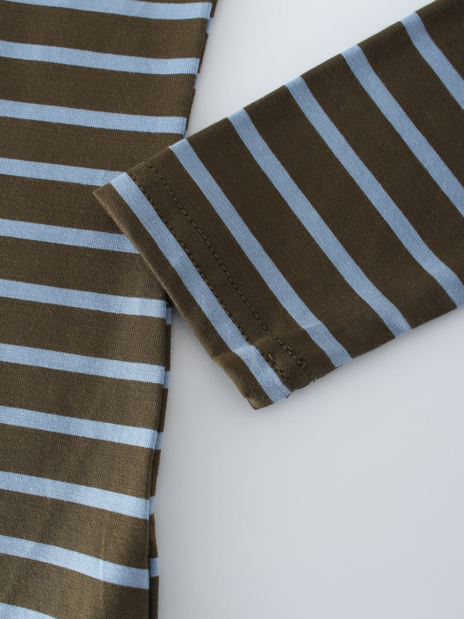 Butter Soft Stripe Crew-Oliva/Azul claro