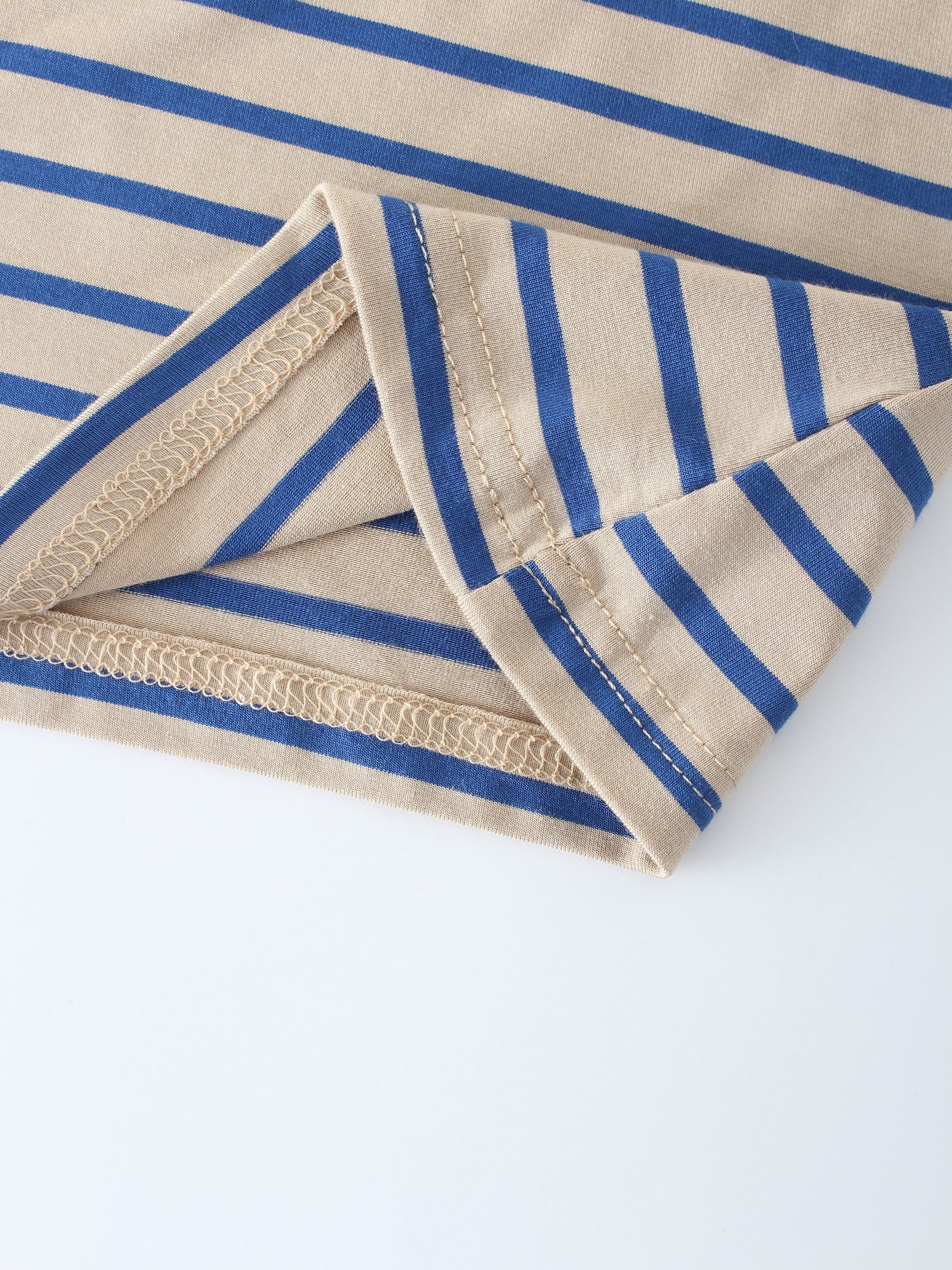 Butter Soft Stripe Crew-Bronceado/Azul