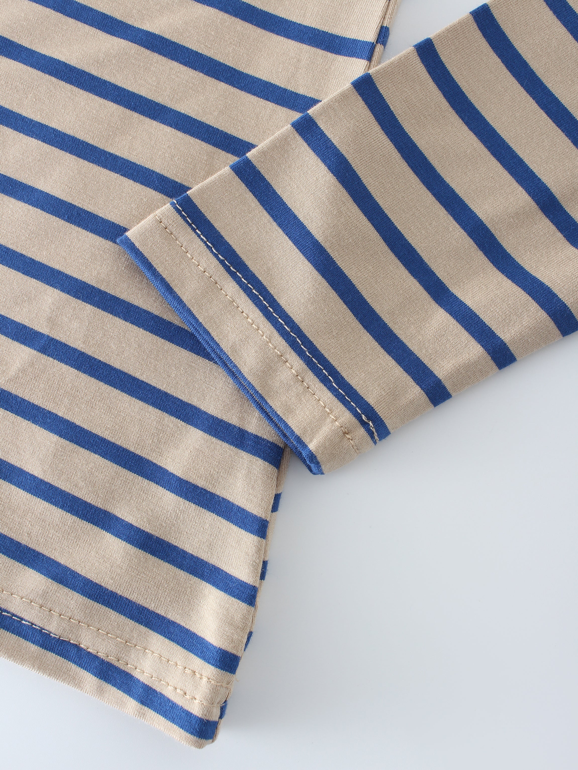 Butter Soft Stripe Crew-Bronceado/Azul