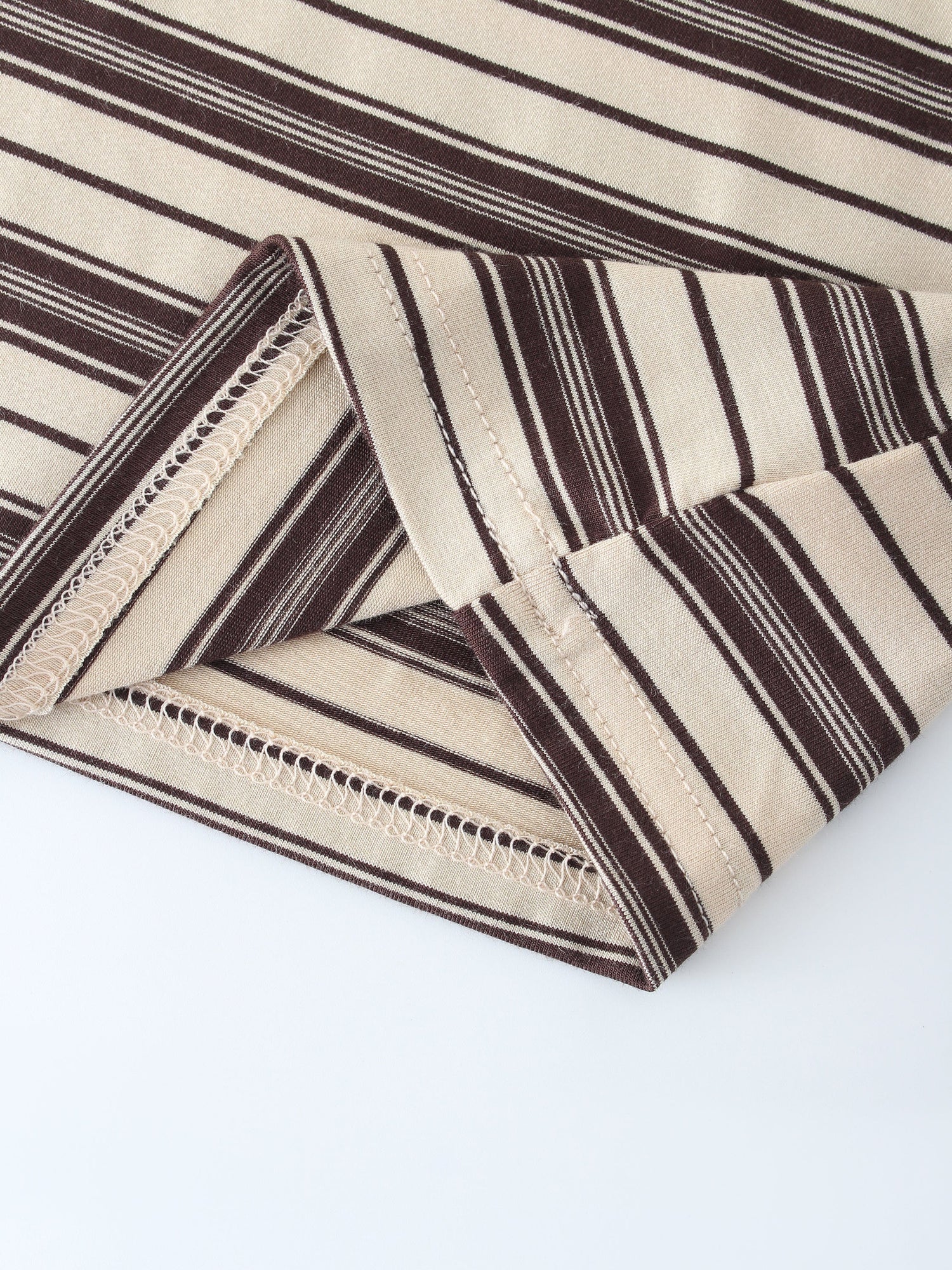 Double Stripe High V-Tan/Brown