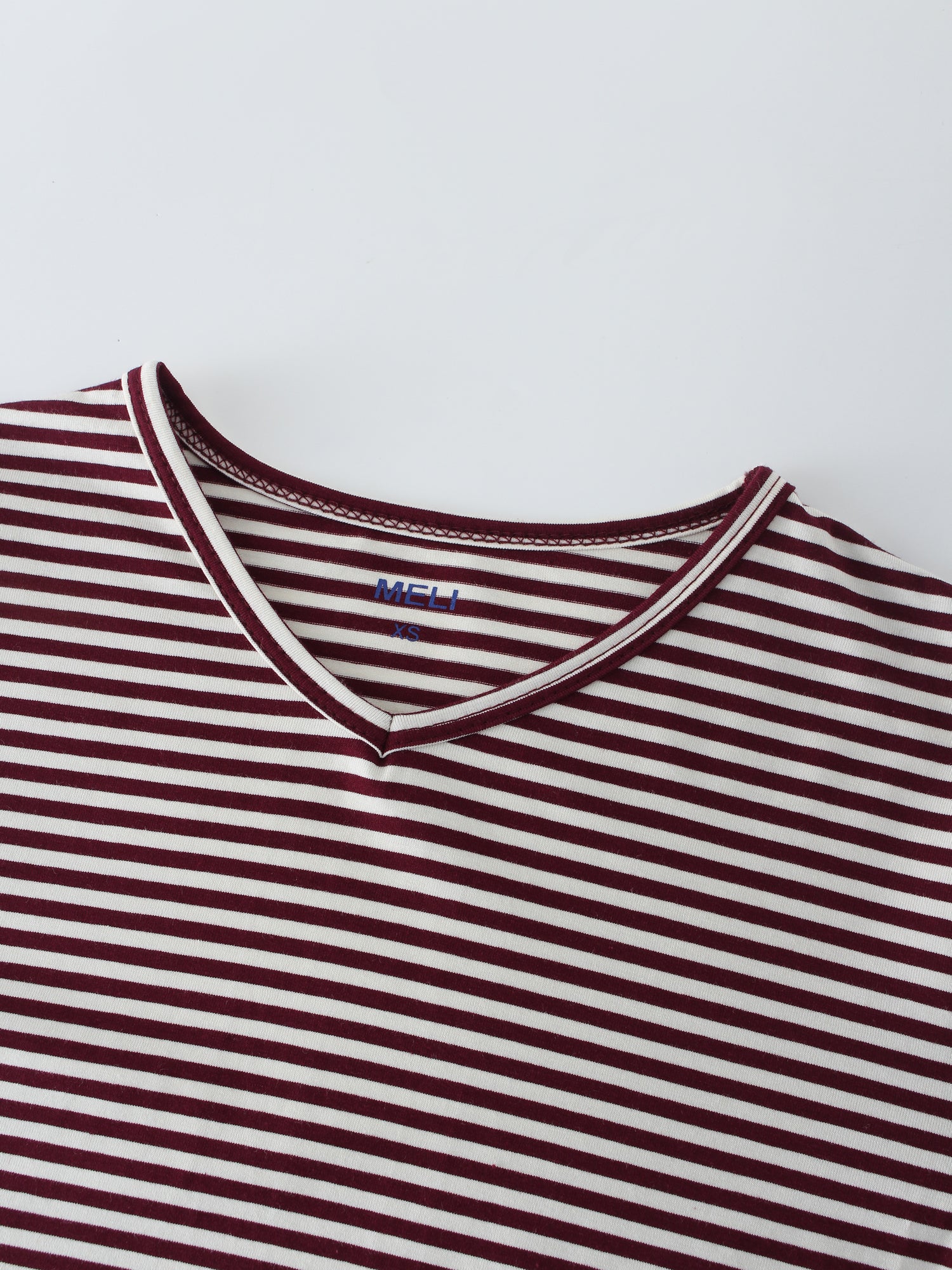 Camiseta Thin Stripe High V-Granate/Blanco