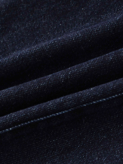 Puff Sleeve Denim Shirt-Blue