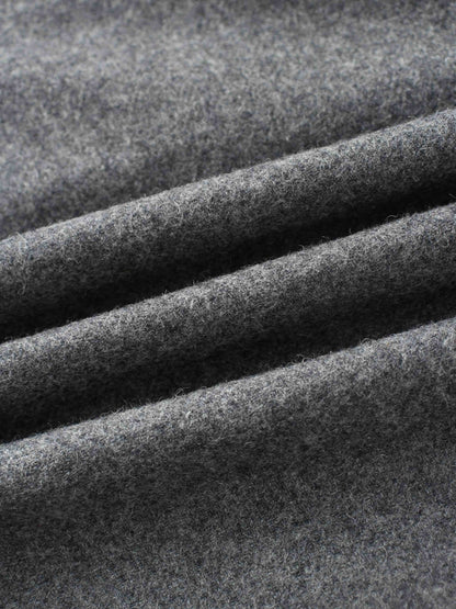 Wool Blend Short Panel Skirt-Charcoal Grey