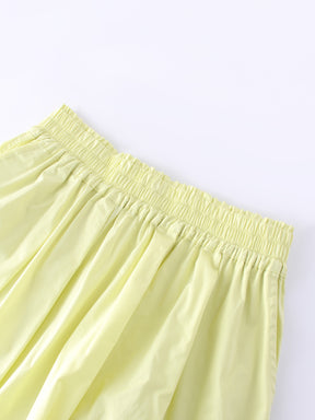 Gathered Waist Skirt-Lemon Sorbet