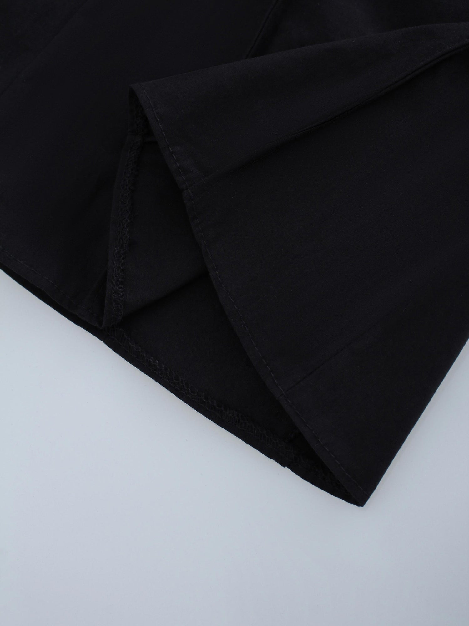 Cotton Pleated Skirt-Black