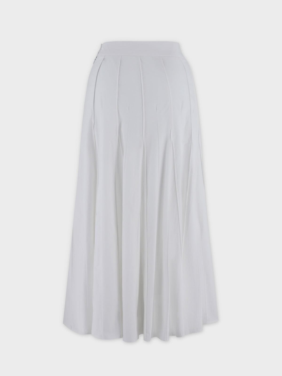 Cotton Pleated Skirt-White