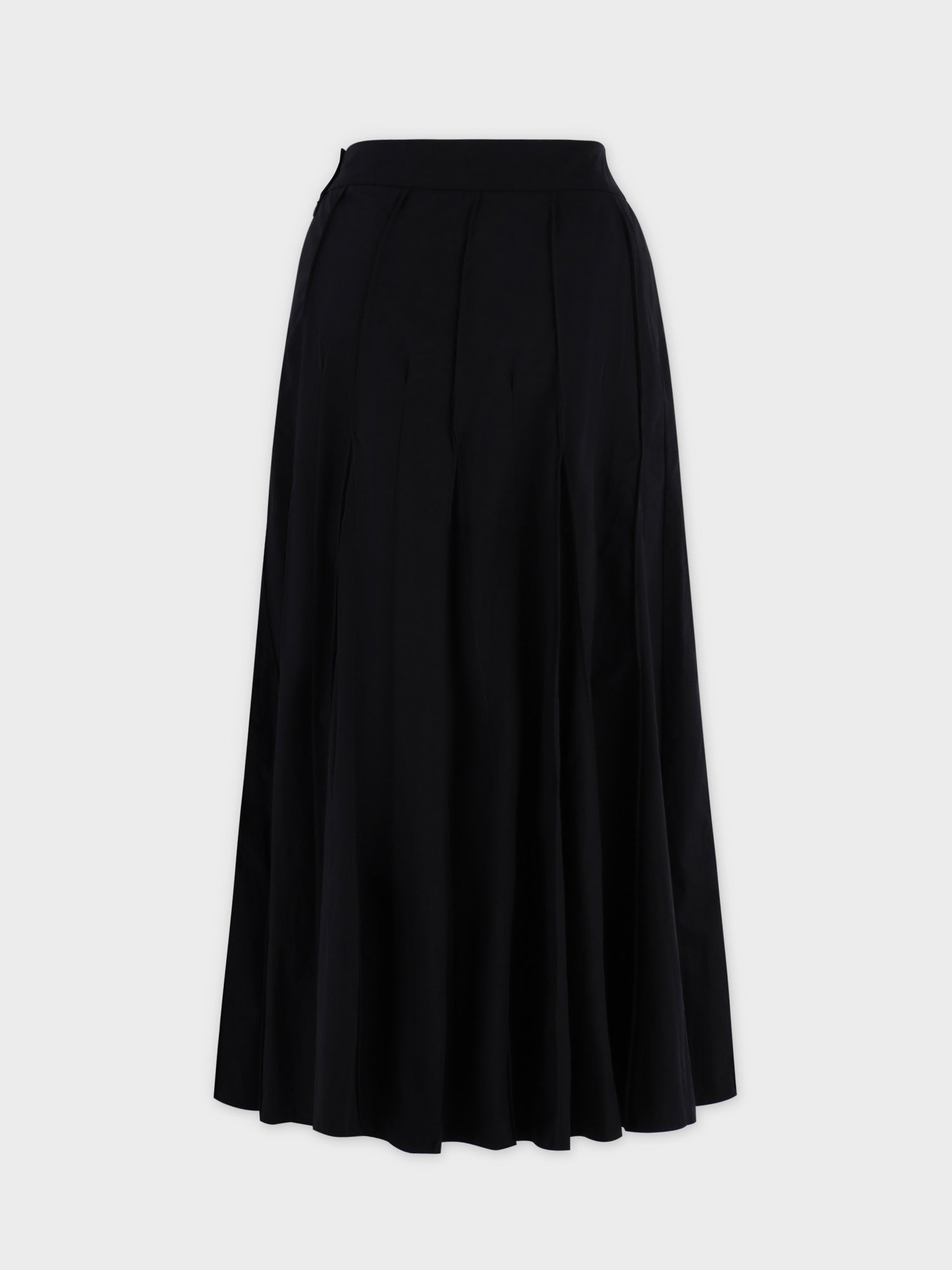 Cotton Pleated Skirt-Black