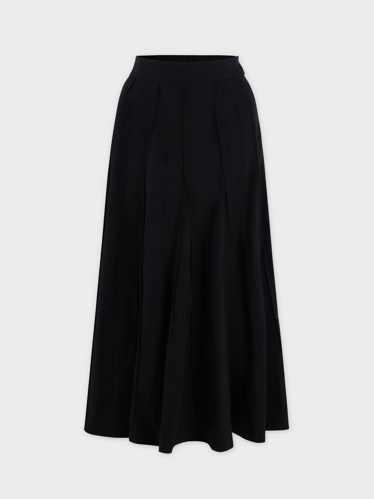 Cotton Pleated Skirt-Black