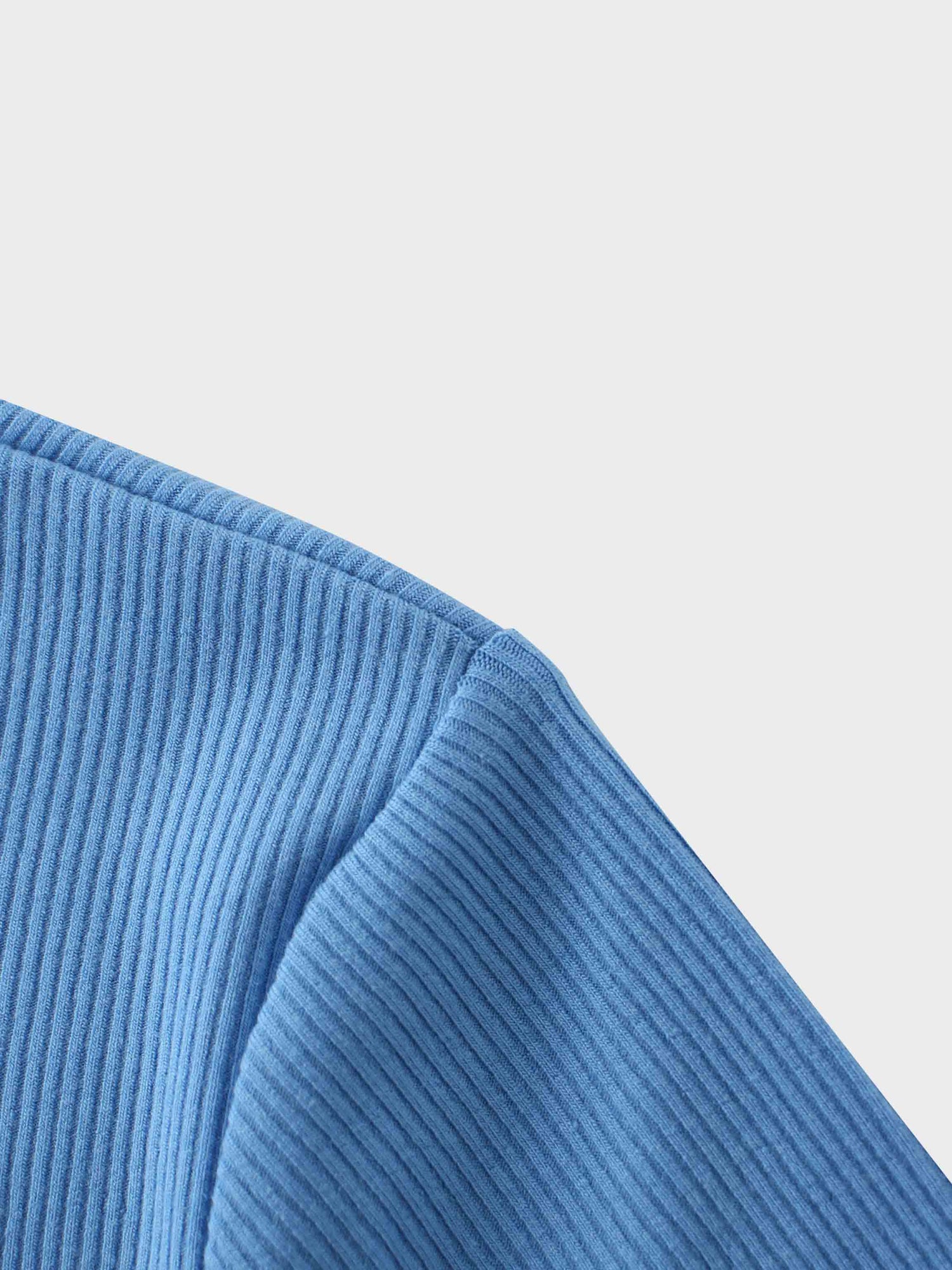 RIBBED HIGH V 3Q-PERIWINKLE BLUE