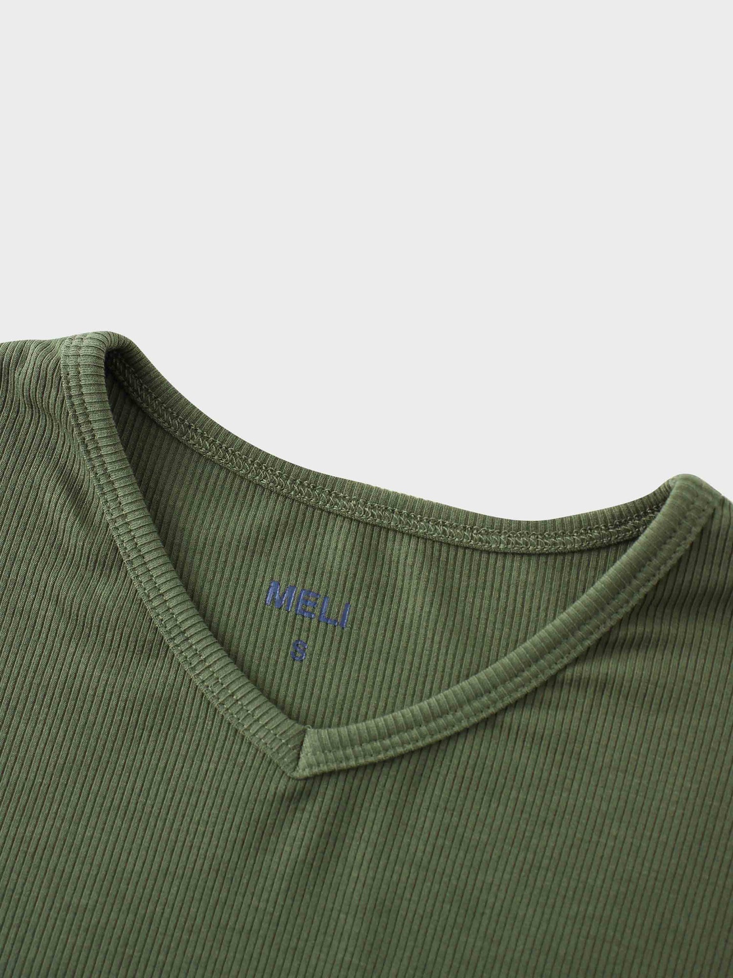RIBBED HIGH V 3Q-CAMOUFLAGE GREEN