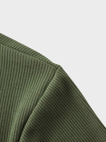 RIBBED HIGH V 3Q-CAMOUFLAGE GREEN