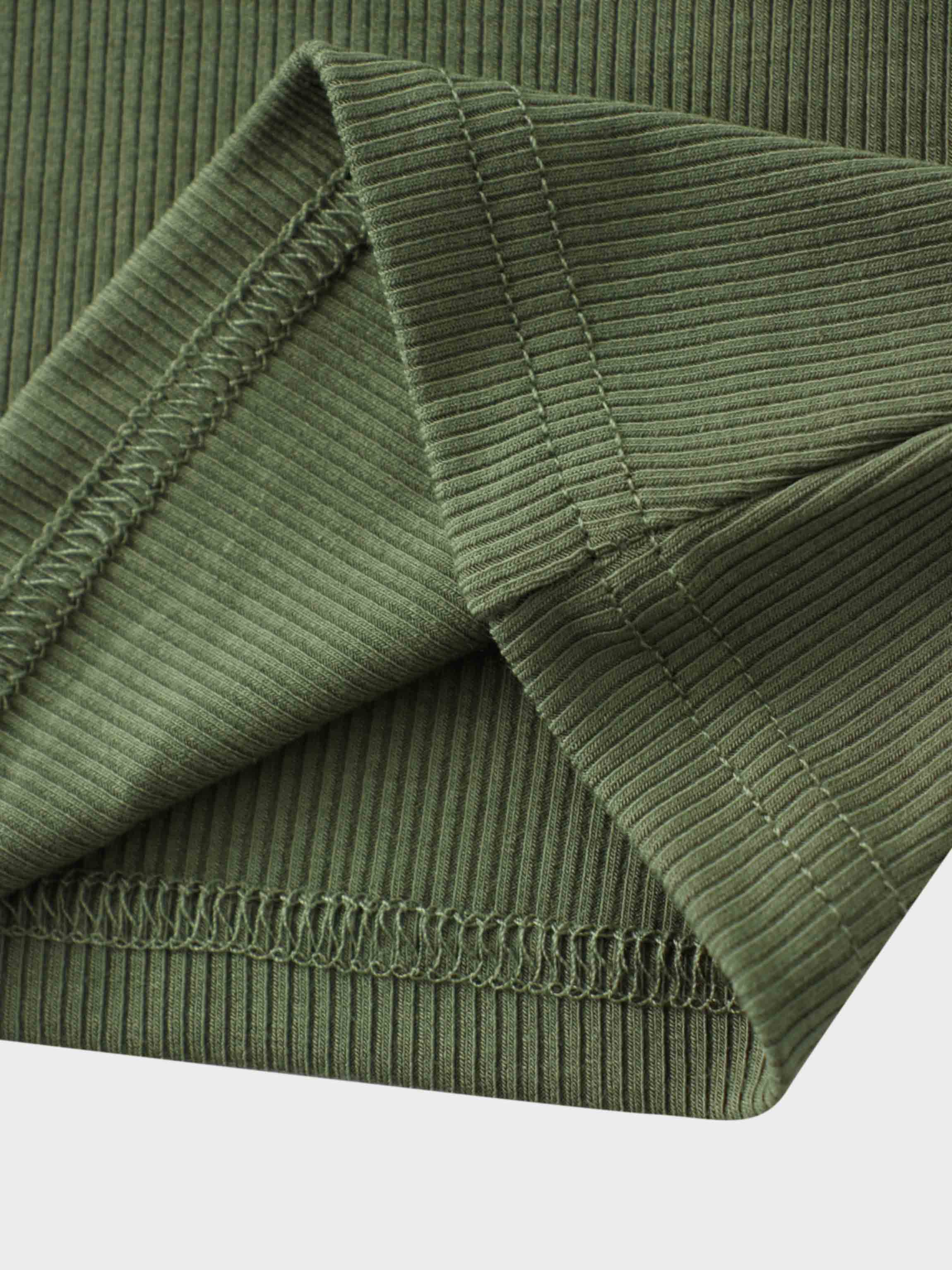 RIBBED HIGH V 3Q-CAMOUFLAGE GREEN