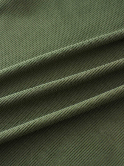 RIBBED HIGH V 3Q-CAMOUFLAGE GREEN