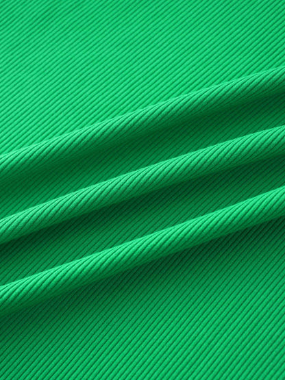 RIBBED HIGH V 3Q-MATCHA GREEN
