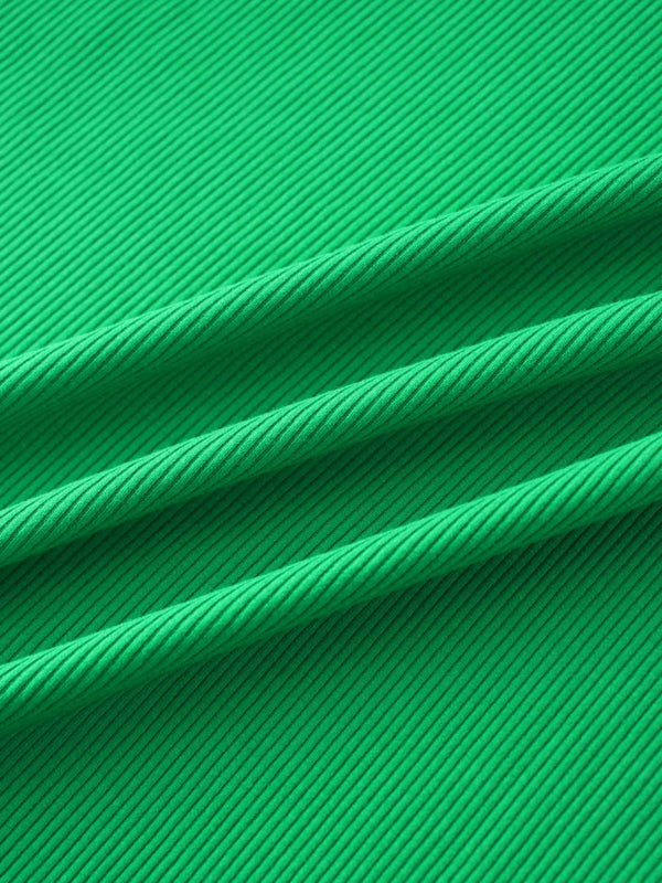 RIBBED HIGH V 3Q-MATCHA GREEN