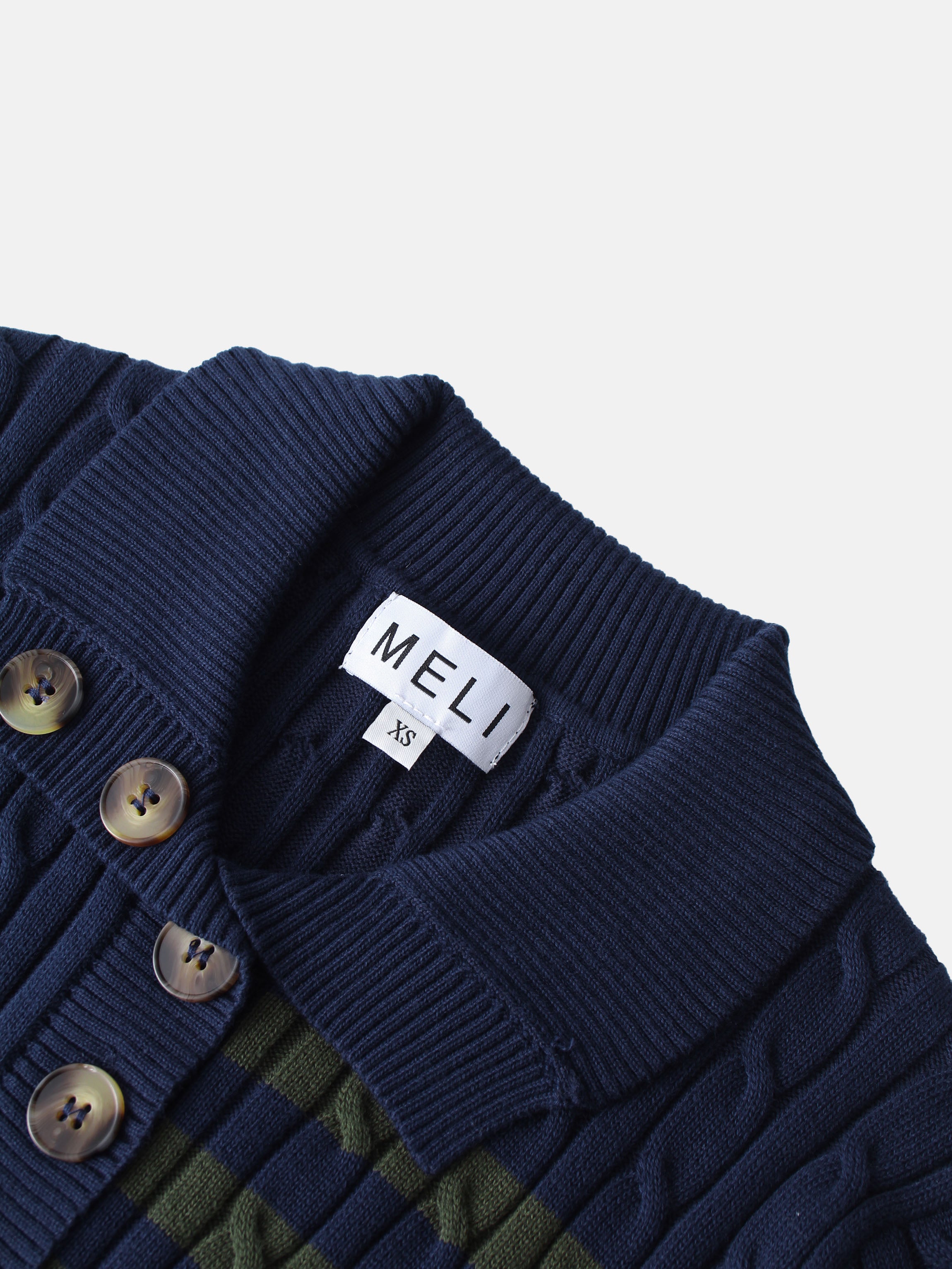 Mix Stripe Cable Sweater - Blue and Green