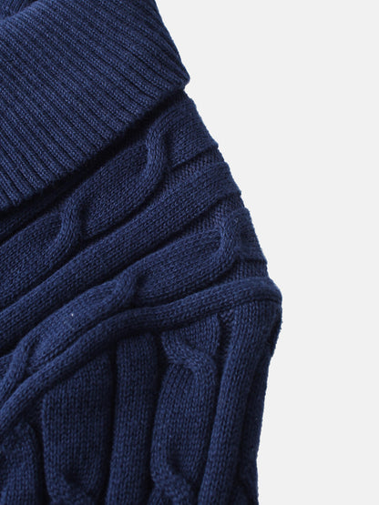 Mix Stripe Cable Sweater - Blue and Green