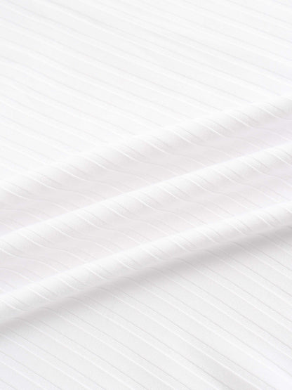 Ribbed High V Bomber-White