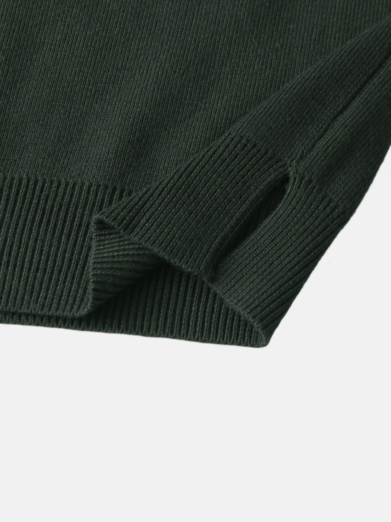 Thin Knit Center Cable Sweater - Green
