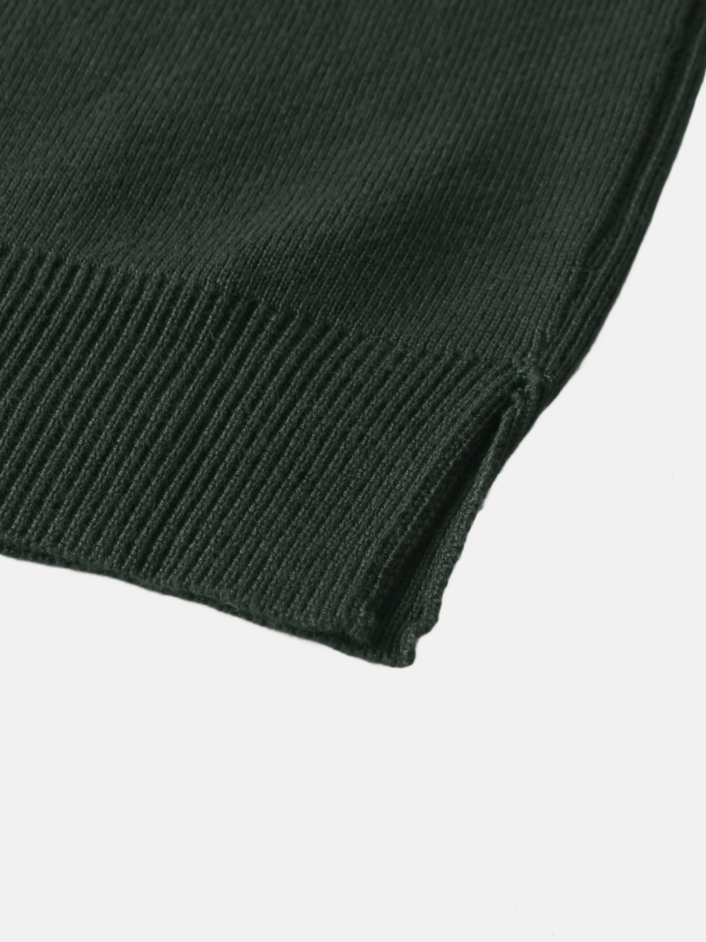 Thin Knit Center Cable Sweater - Green