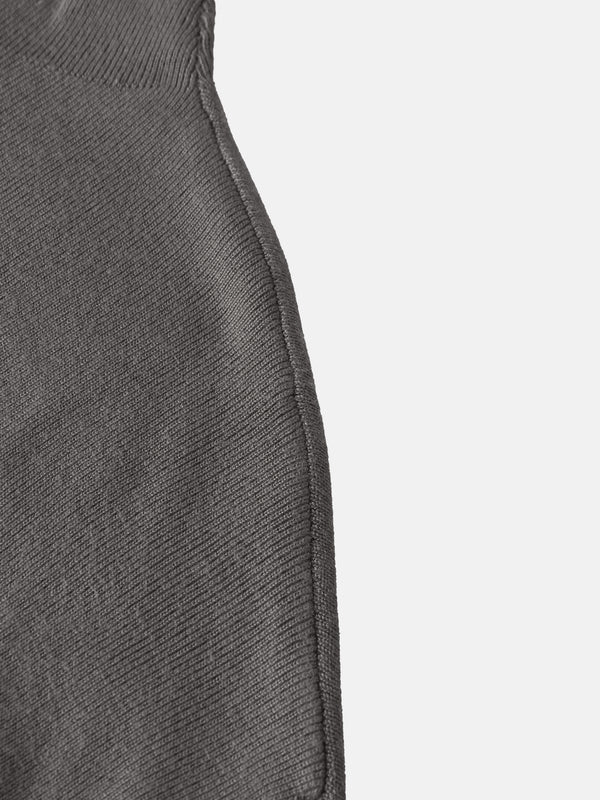 Thin Knit Center Cable Sweater - Warm Taupe