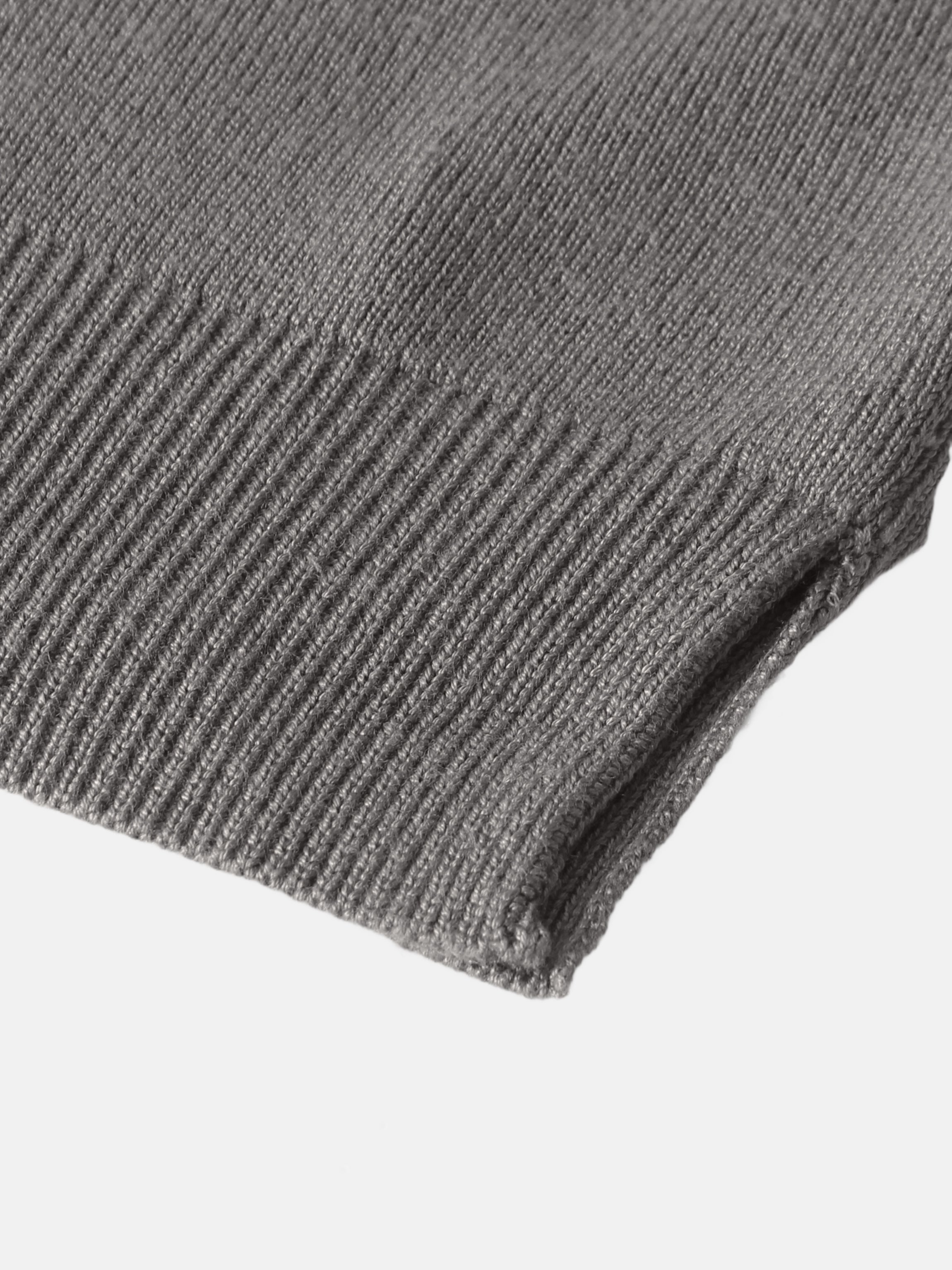 Thin Knit Center Cable Sweater - Warm Taupe
