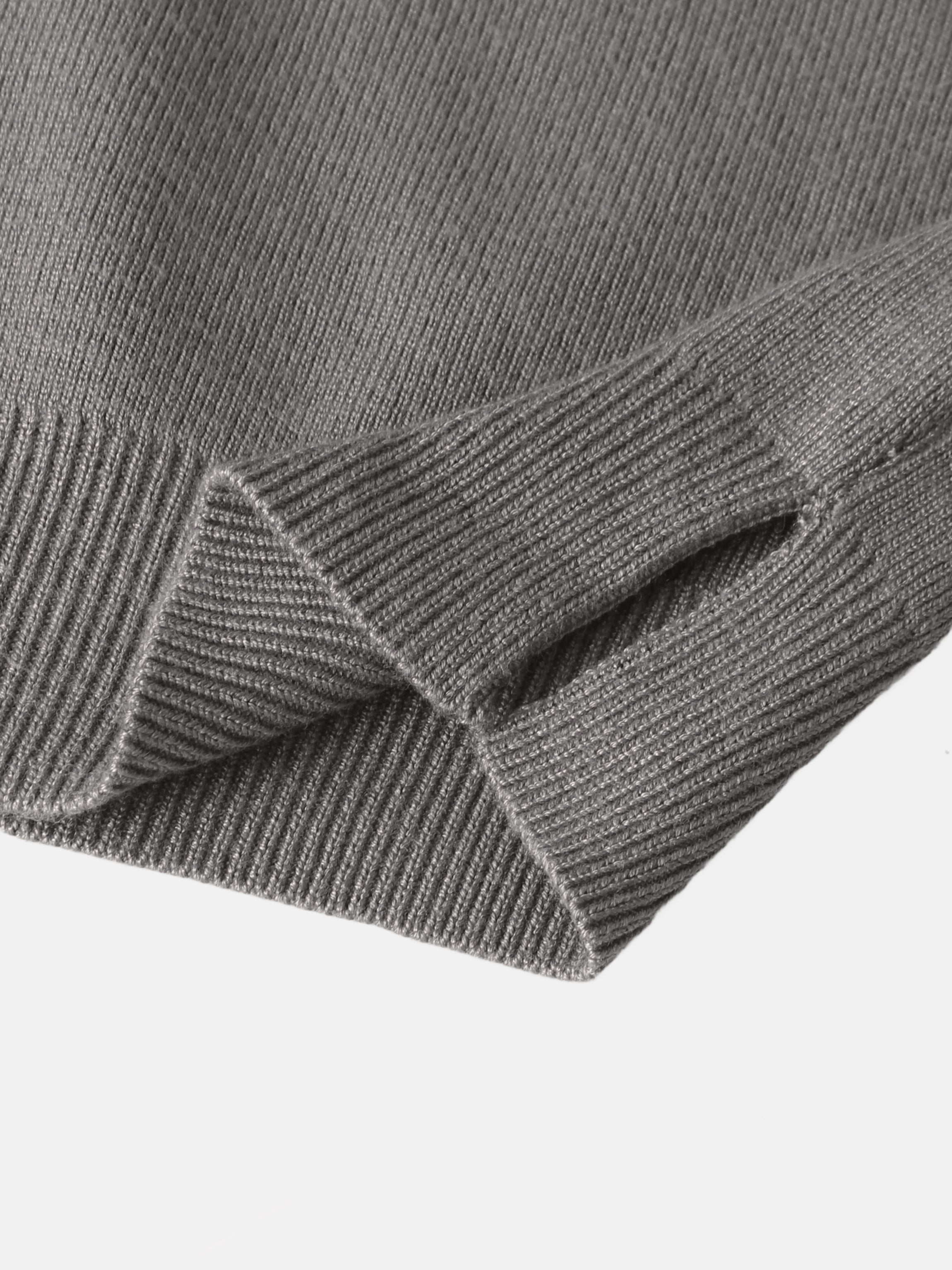 Thin Knit Center Cable Sweater - Warm Taupe