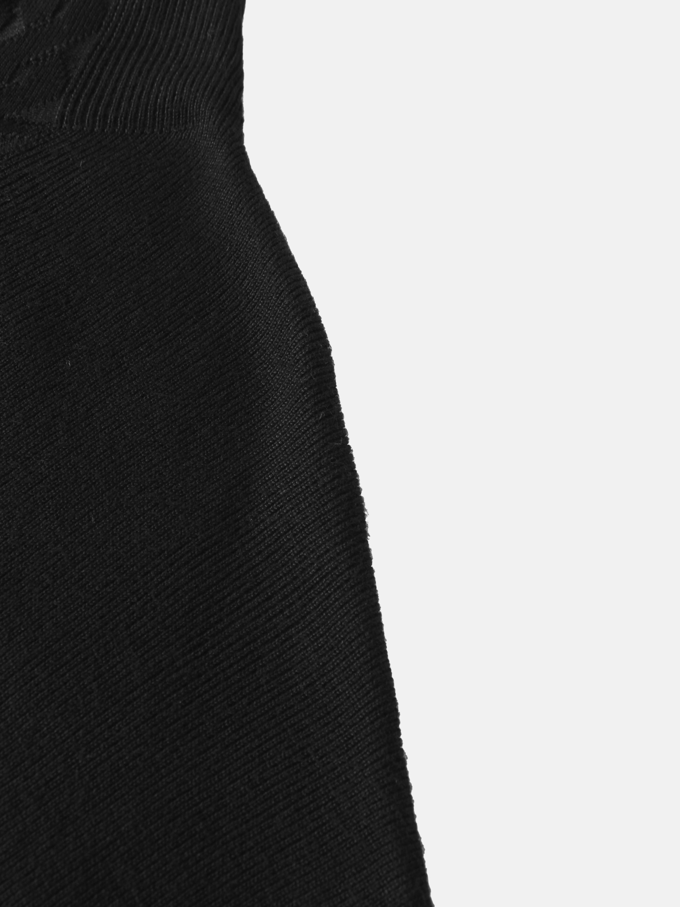Thin Knit Center Cable Sweater - Black