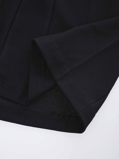 Front Knot Pleat Dress 50"-Black