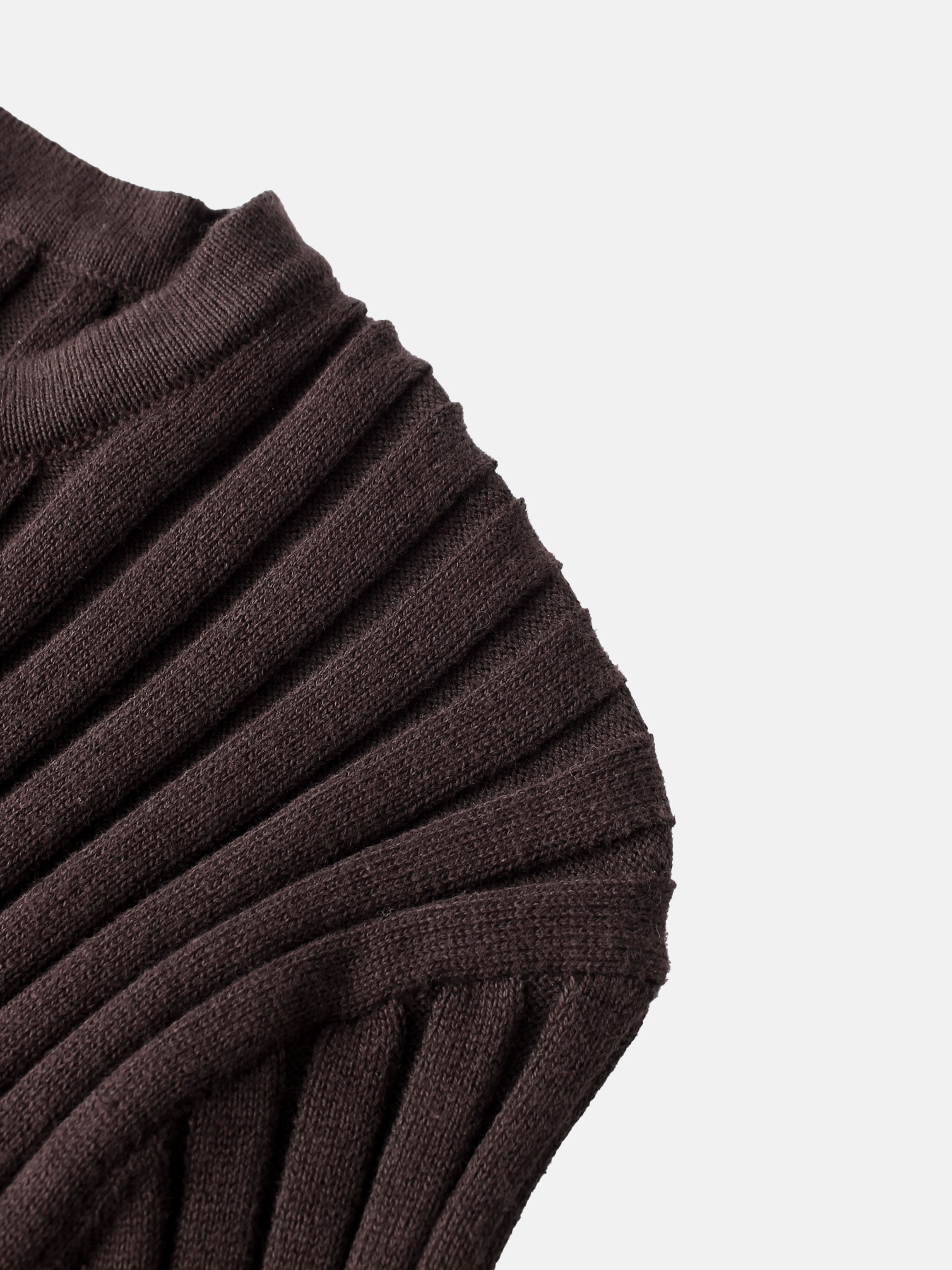 Lightweight Ribbed Cardigan 17" - Brown
