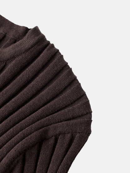 Lightweight Ribbed Cardigan 17" - Brown