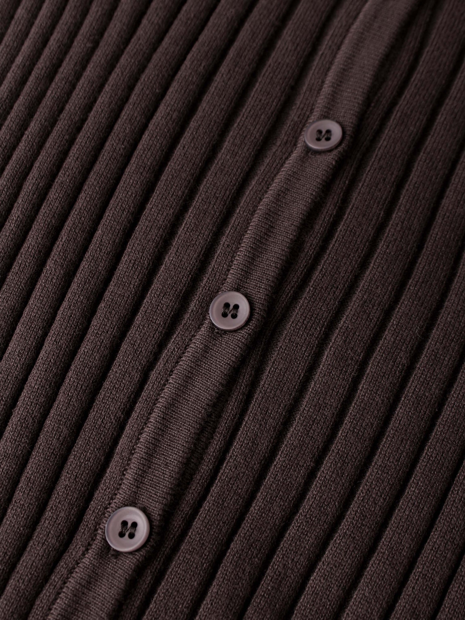 Lightweight Ribbed Cardigan 17" - Brown