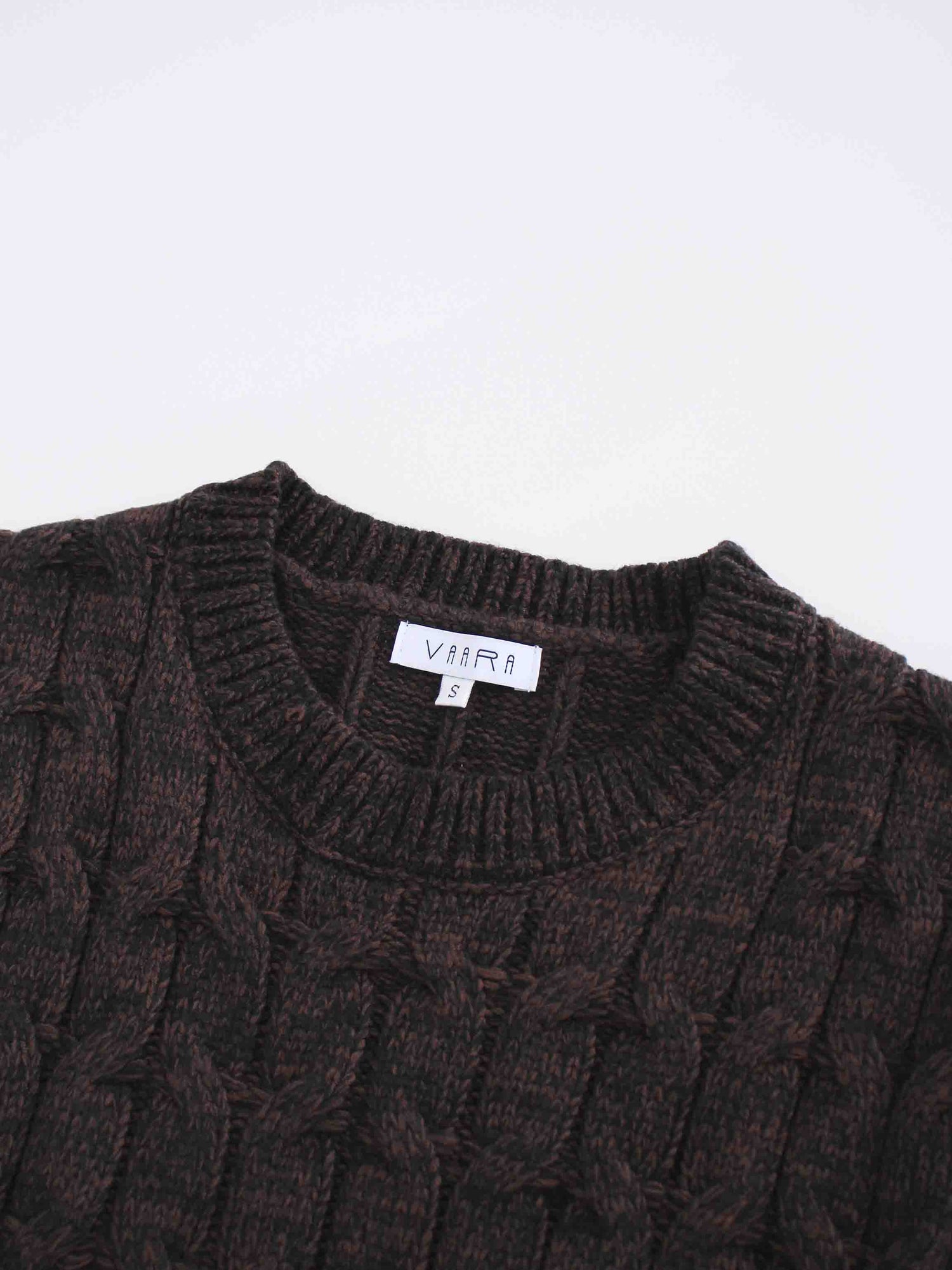 Chunky Heathered Cable sweater-Black/Brown