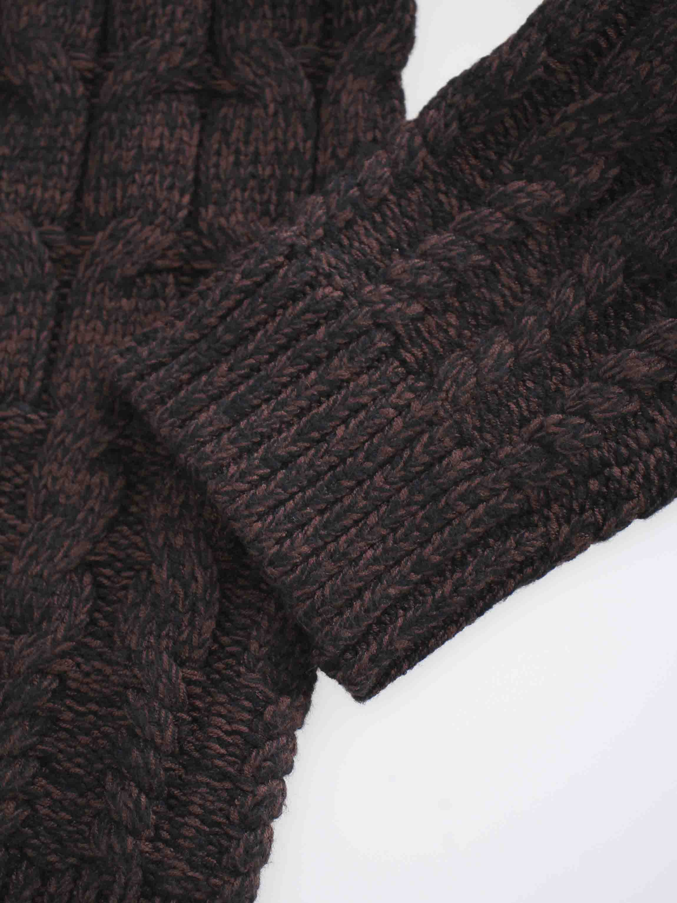 Chunky Heathered Cable sweater-Black/Brown