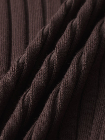 Lightweight Ribbed Cardigan 17" - Brown