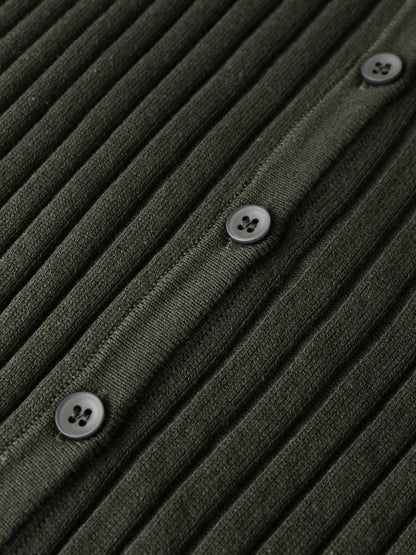 Lightweight Ribbed Cardigan 17" - Green