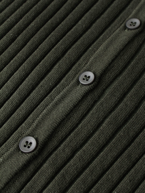 Lightweight Ribbed Cardigan 17" - Green