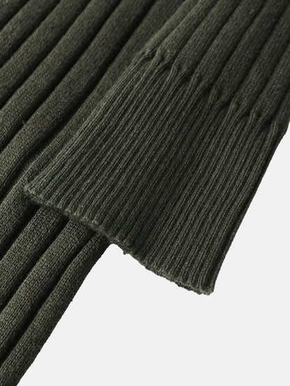 Lightweight Ribbed Cardigan 17" - Green