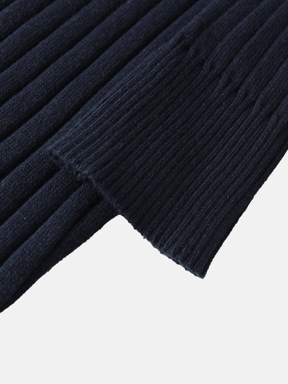 Lightweight Ribbed Cardigan 17"- Navy